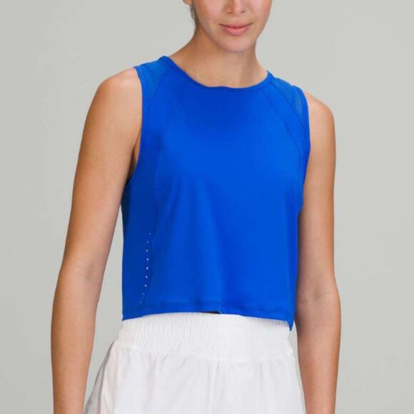 Women Lululemon Sculpt Cropped Tank Top Classic Fit in Blazer Blue Tone - Picture 2 of 7